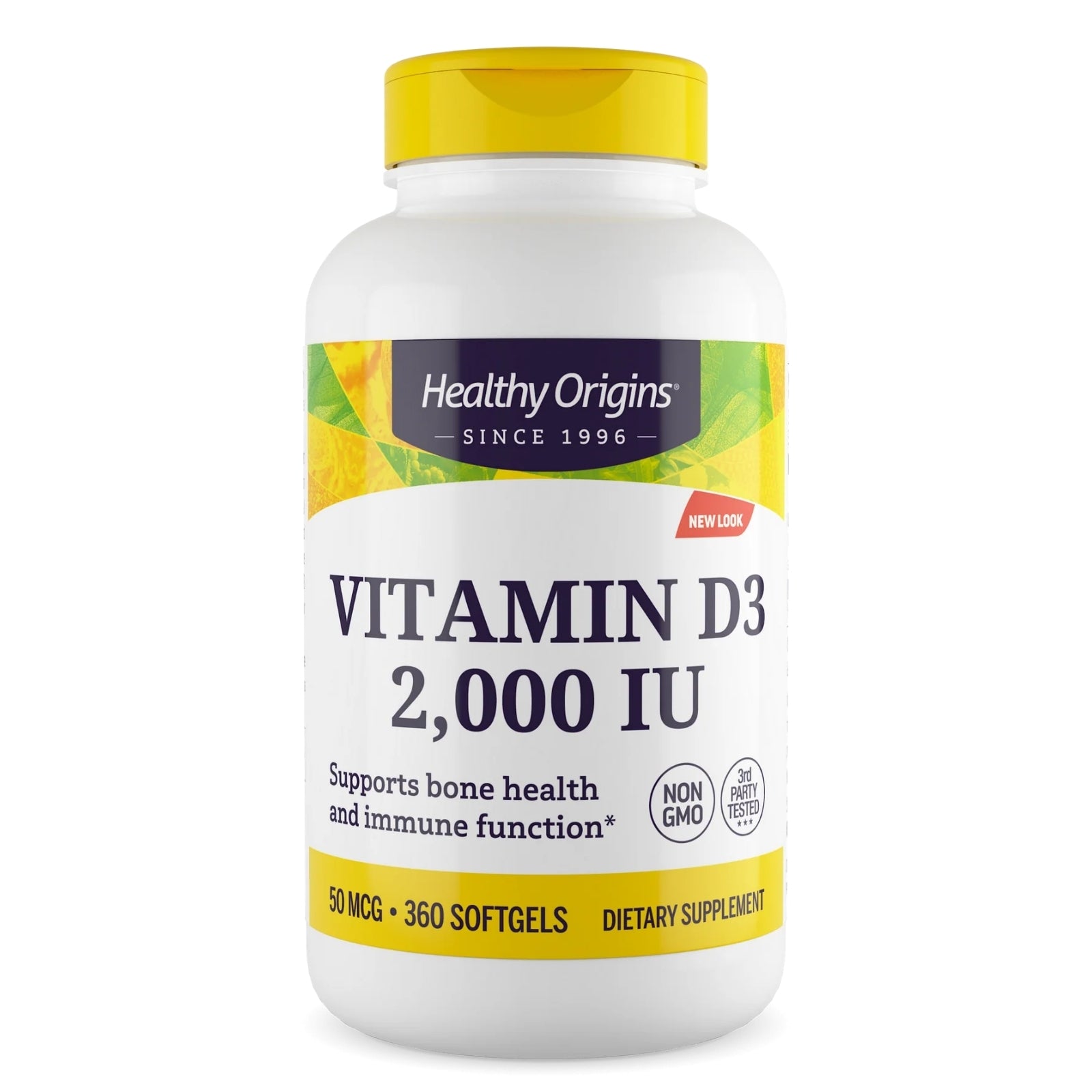 Healthy Origins, Vitamin D3, 2,000 IU, 360 Softgels UPC 603573153786 | HiLife Vitamins